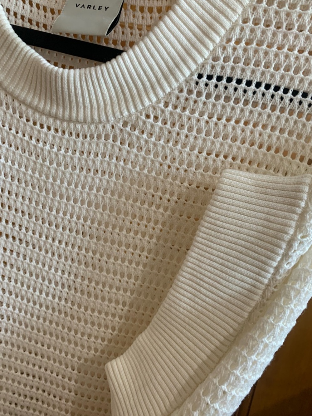 Varley Corvallis Knit Sweater Anthropologie White Open Knit new Without Tags XL - Picture 6 of 12